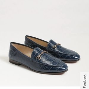 Sam Adelman Loraine Navy Croc Leather 7.5